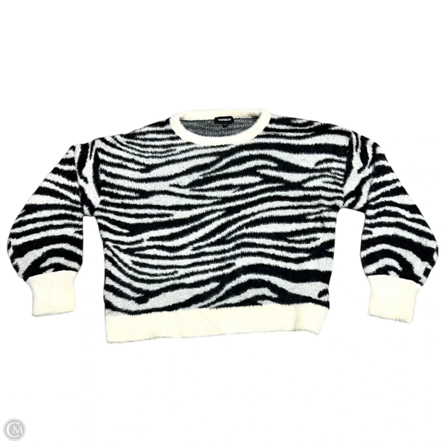 Sweater By Express In Black & Cream, Size: L