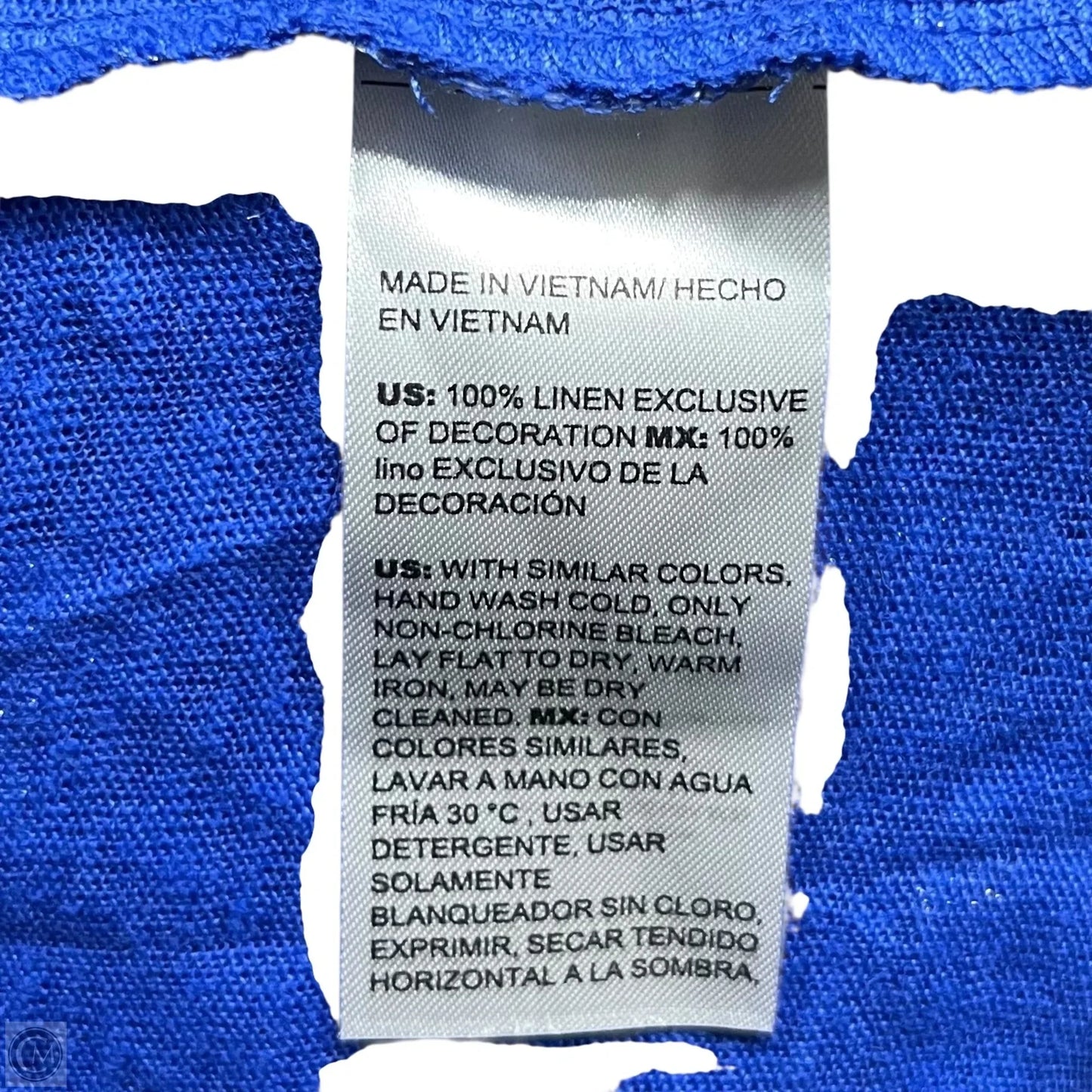 Top Short Sleeve By Chicos In Blue & Silver, Size: L