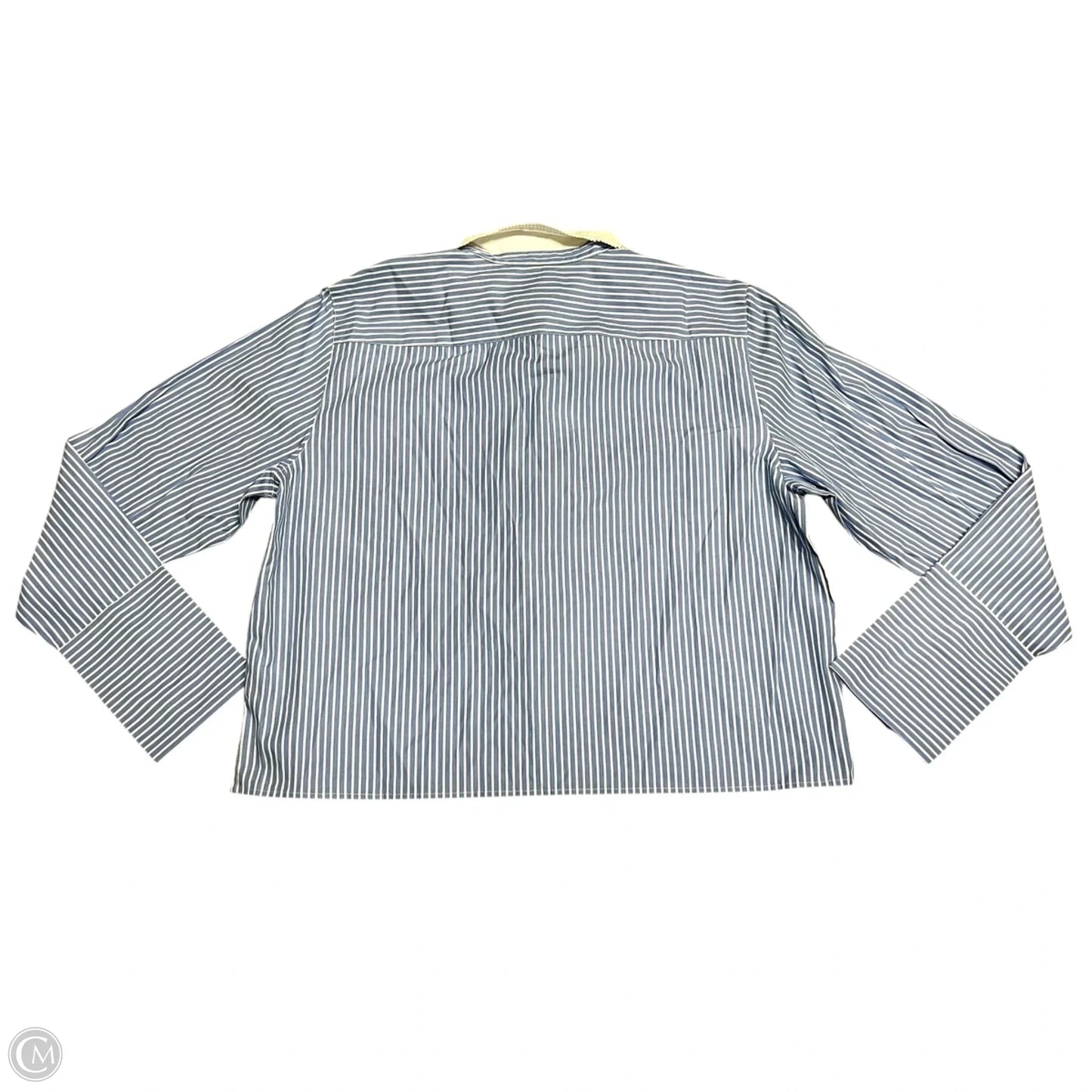 Blouse Long Sleeve By J. Crew In Blue & White, Size: 12
