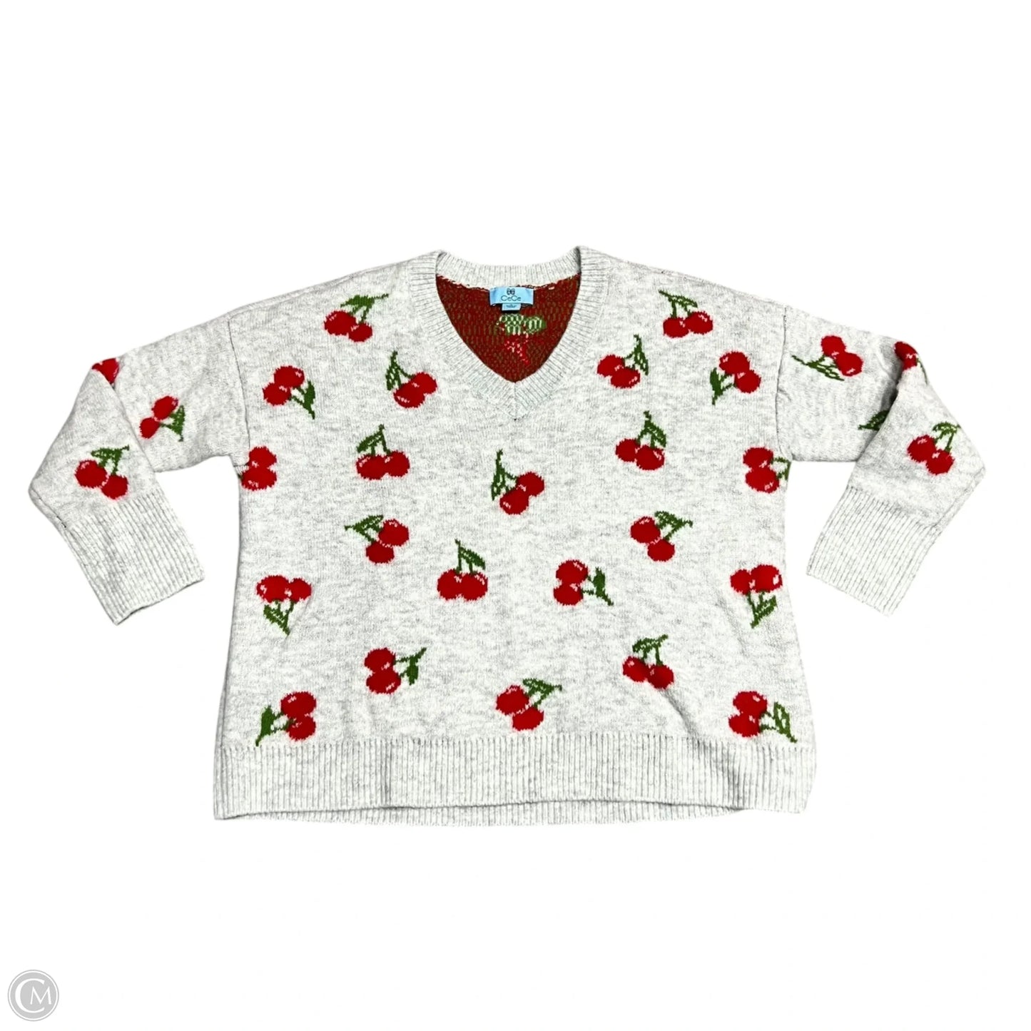 Sweater By Cece In Grey & Red, Size: S