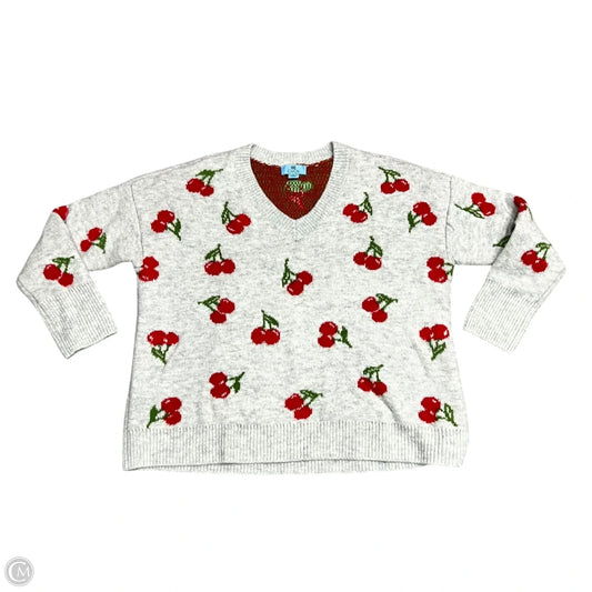Sweater By Cece In Grey & Red, Size: S