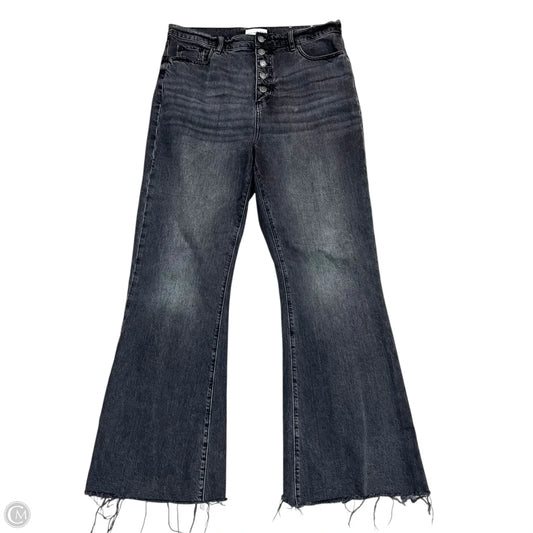 Jeans Flared By Loft In Black Denim, Size: 10