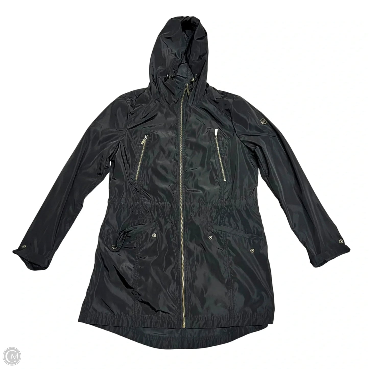 Coat Raincoat By Michael By Michael Kors In Black, Size: M