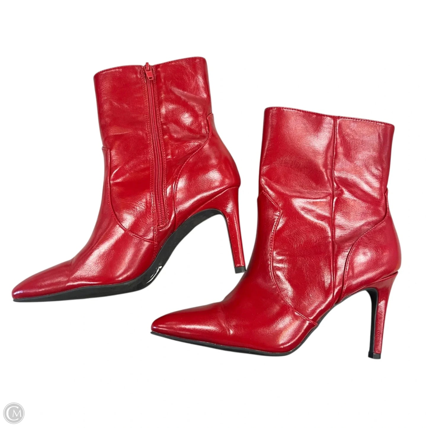 Boots Ankle Heels By Report In Red, Size: 7