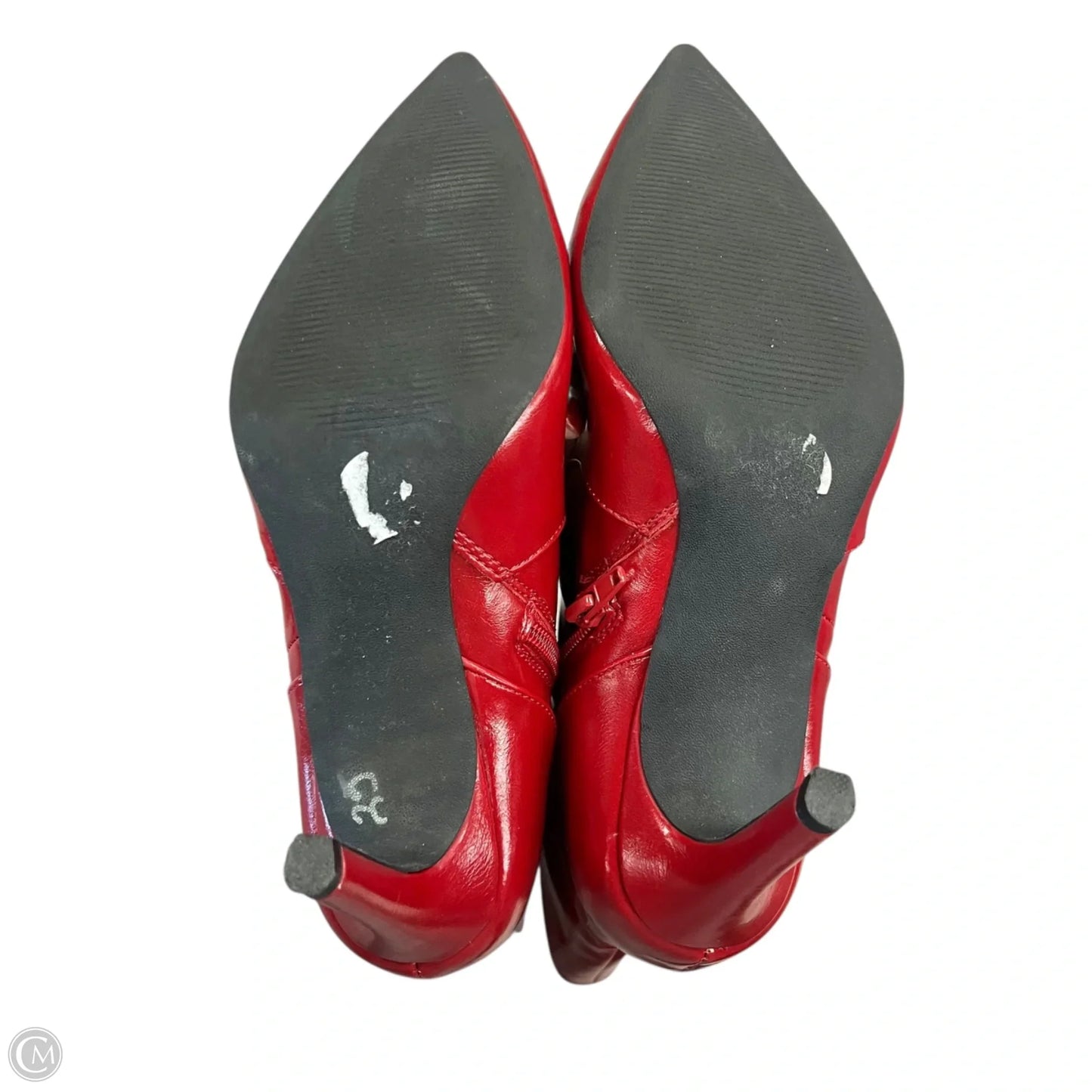 Boots Ankle Heels By Report In Red, Size: 7