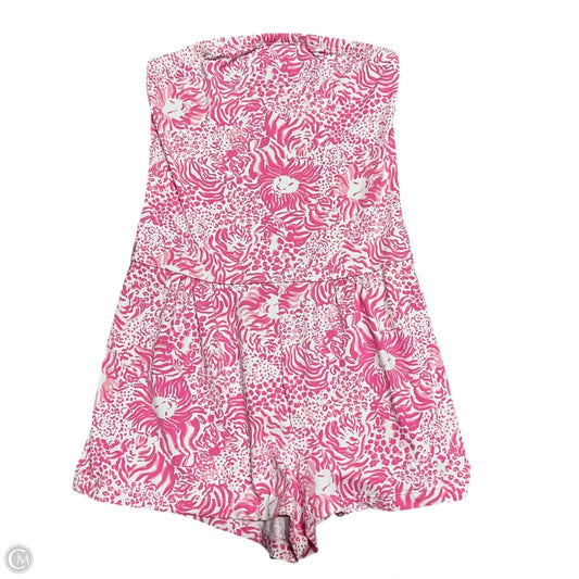 Romper Designer By Lilly Pulitzer In Pink & White, Size: Xs