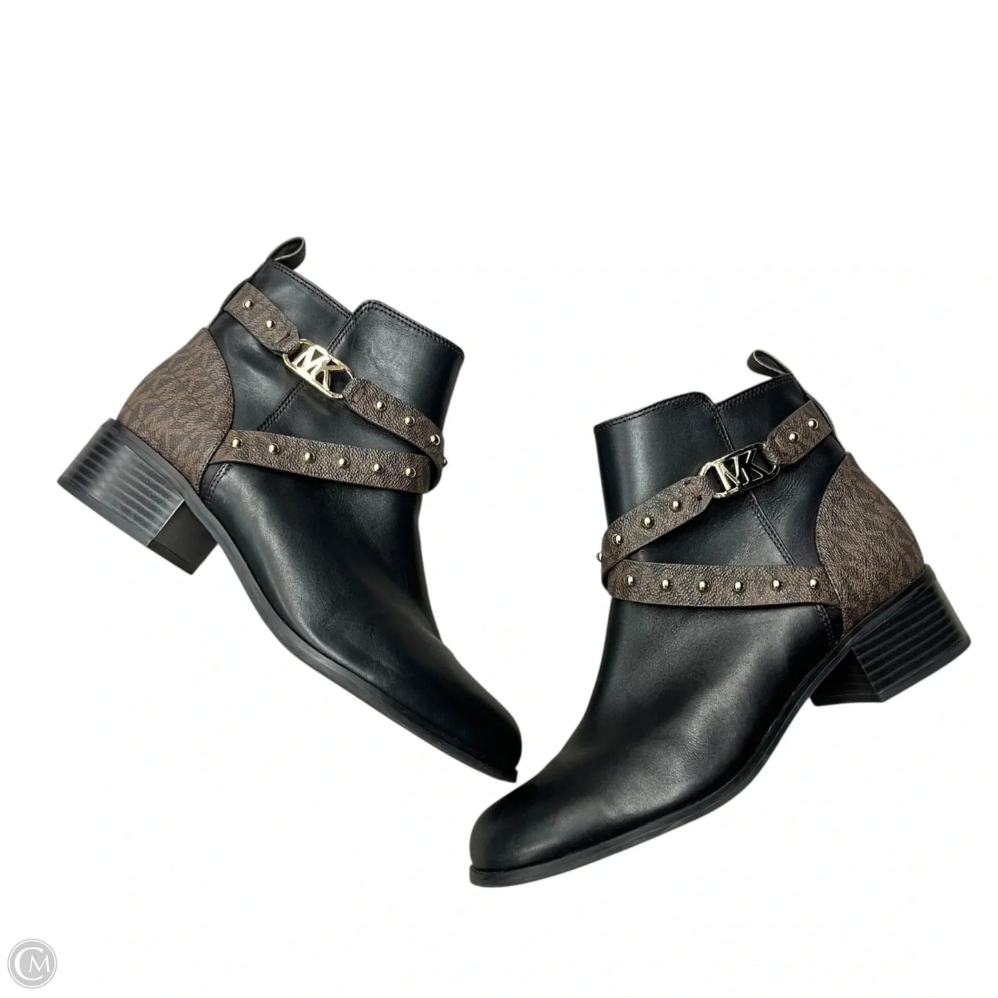 Boots Ankle Heels By Michael By Michael Kors In Black & Brown, Size: 8.5