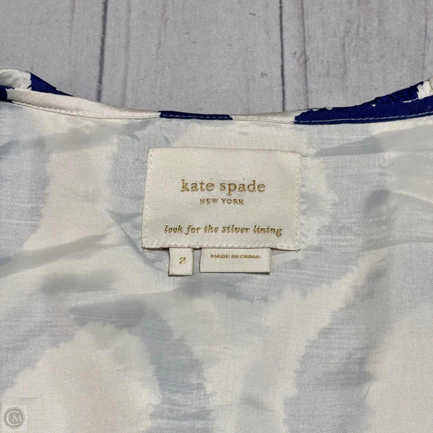 Dress Designer By Kate Spade In Blue & White, Size: 2