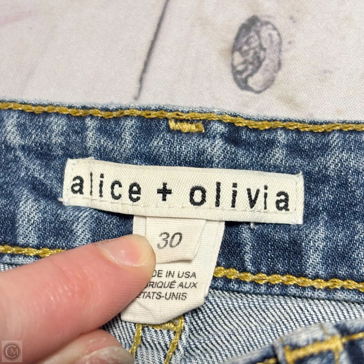 Shorts Designer By Alice + Olivia In Blue Denim, Size: 10