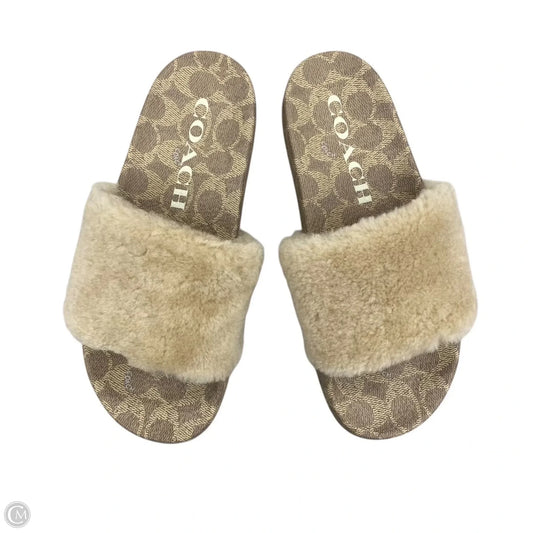 Sandals Designer By Coach In Cream & Tan, Size: 8