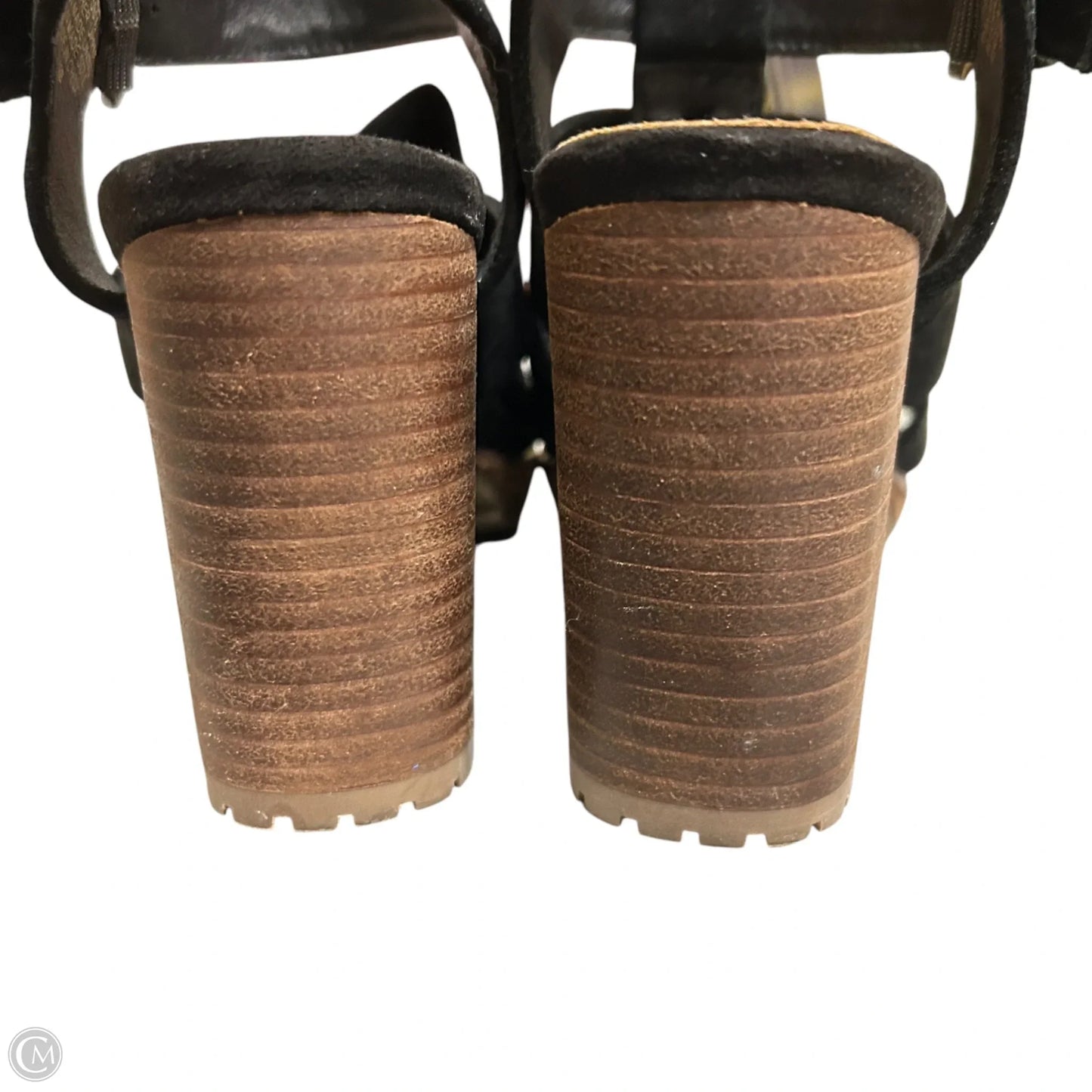 Sandals Heels Block By Crown Vintage In Black, Size: 6