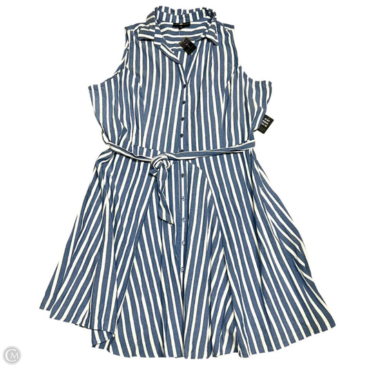 Dress Casual Maxi By Ashley Stewart In Blue & White, Size: 4x
