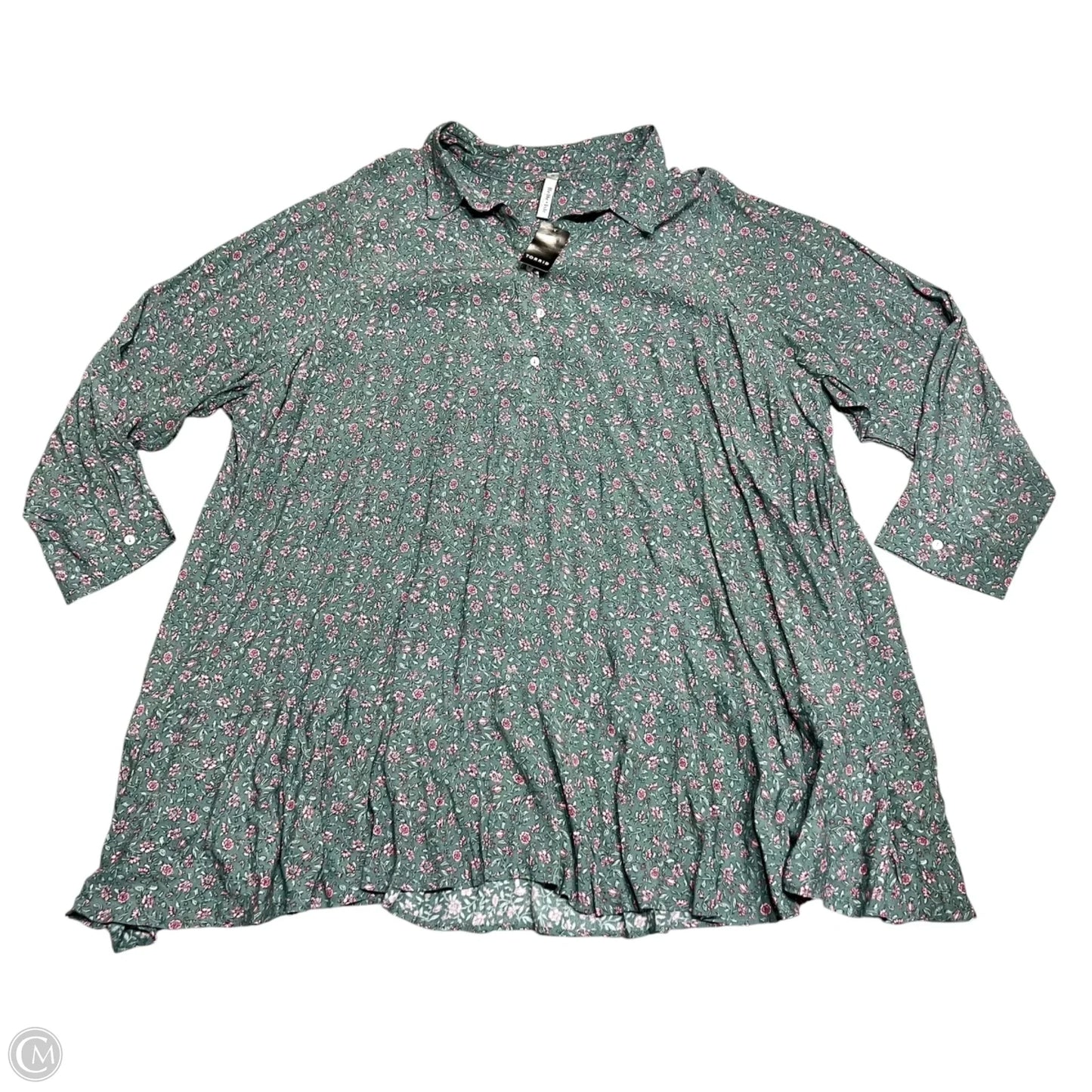 Dress Casual Midi By Torrid In Green & Pink, Size: 5x