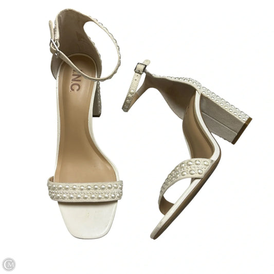 Sandals Heels Block By Inc In Cream, Size: 9
