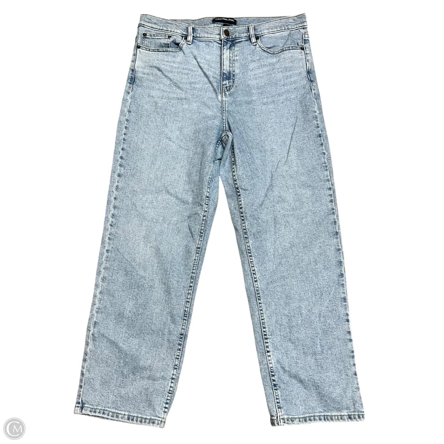Jeans Straight By Calvin Klein In Blue Denim, Size: 12