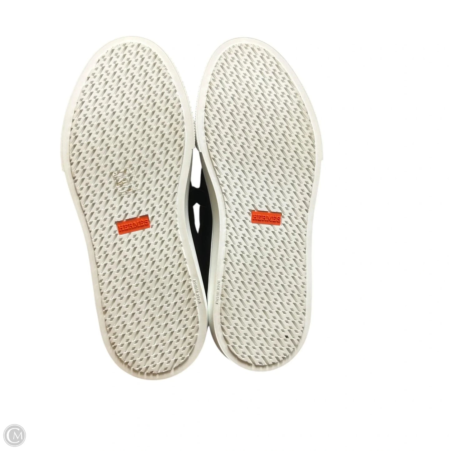 Shoes Luxury Designer By Hermes In Black & White, Size: 9