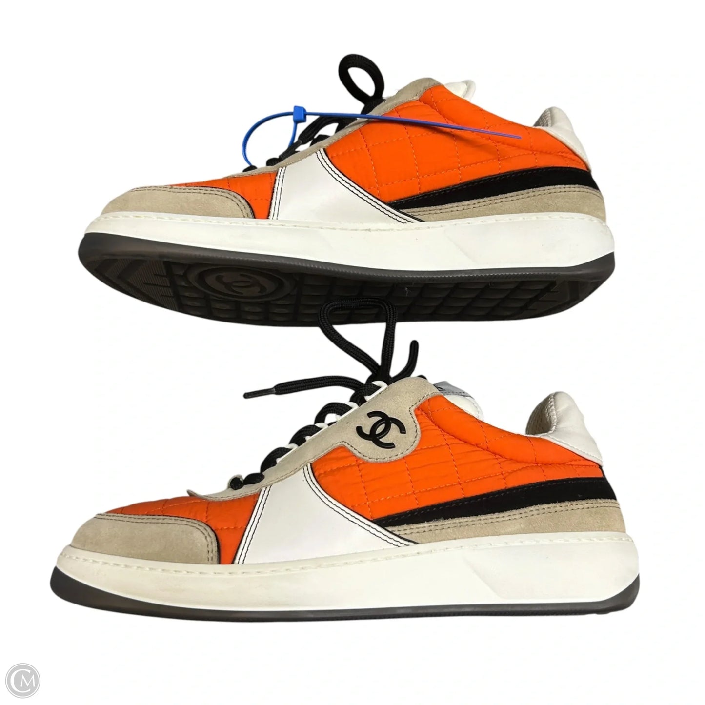 Shoes Luxury Designer By Chanel In Orange & White, Size: 8.5