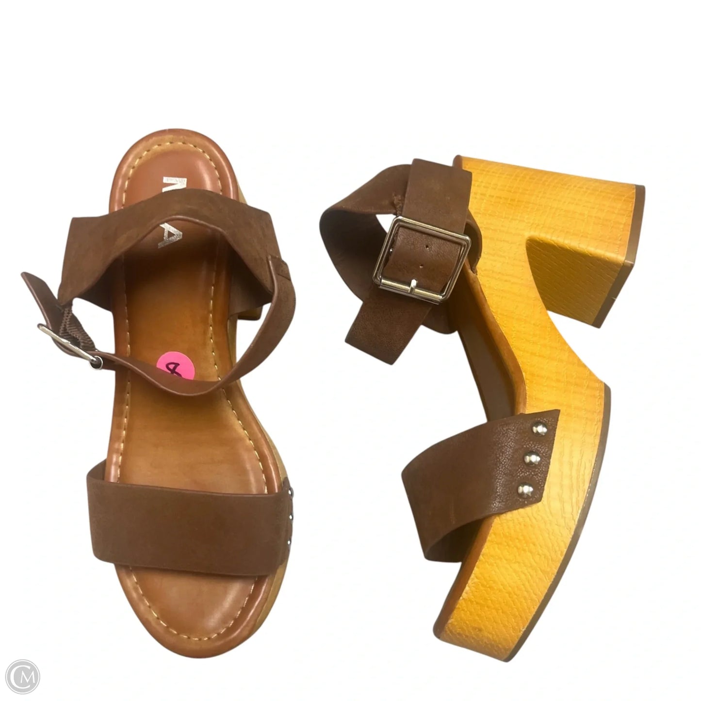 Sandals Heels Block By Mia In Brown, Size: 8