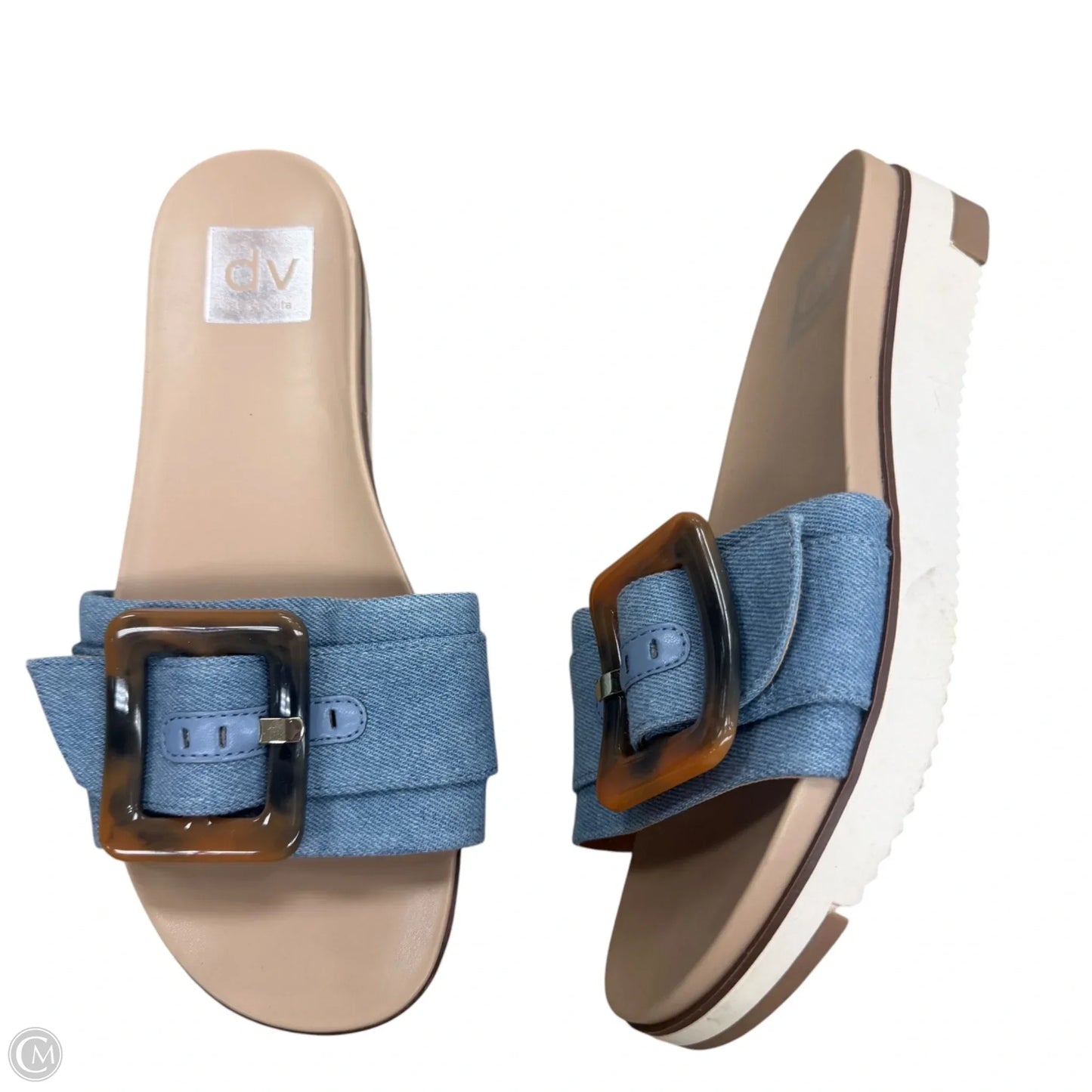 Sandals Flats By Dolce Vita In Blue Denim, Size: 7.5