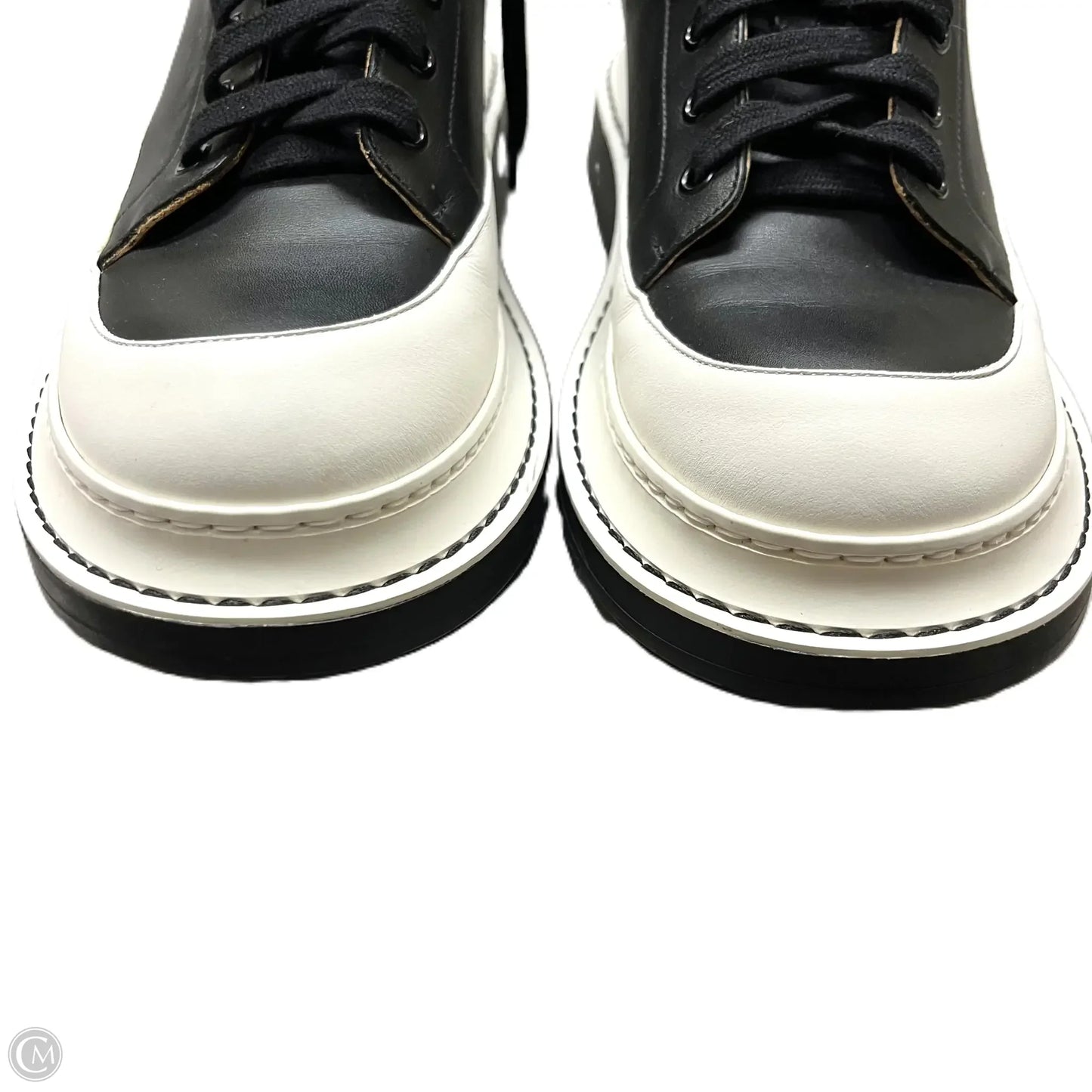 Boots Luxury Designer By Loewe In Black & White, Size: 9.5