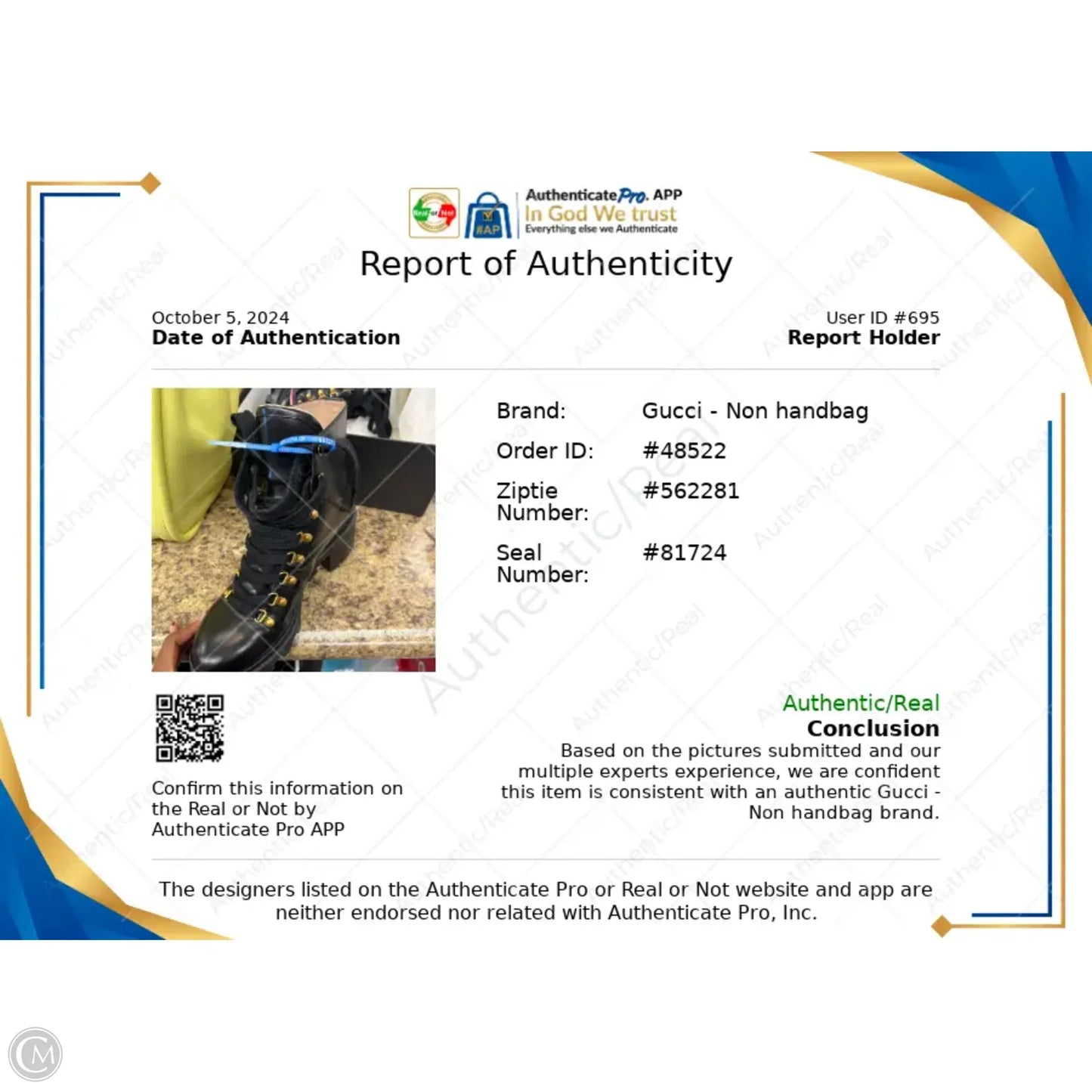 Boots Luxury Designer By Gucci In Black & Gold, Size: 9.5