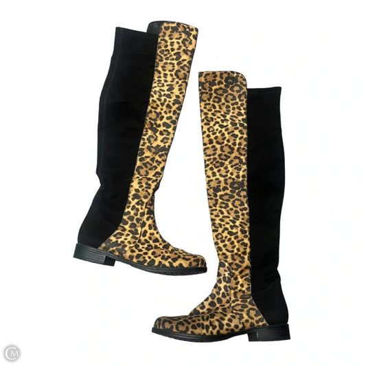 Boots Knee Heels By Unisa In Animal Print, Size: 6