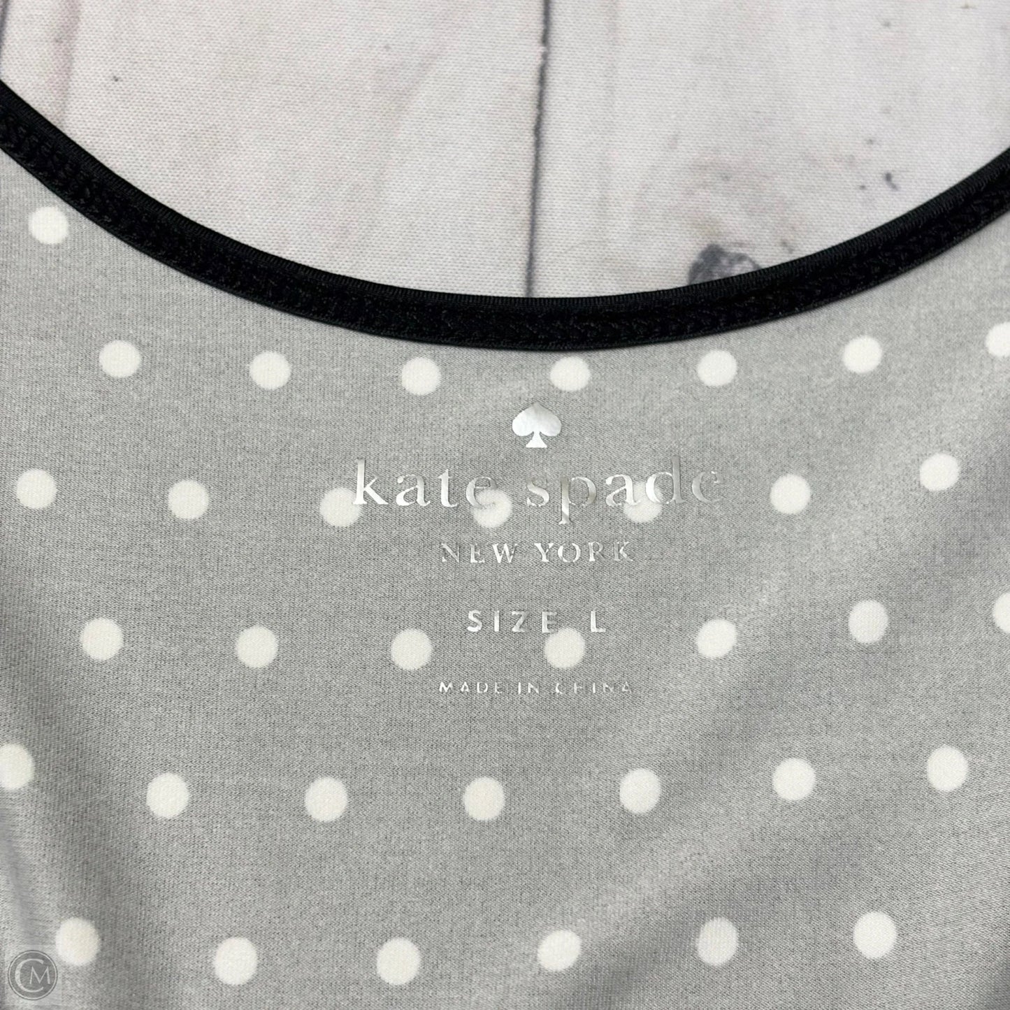 Top Short Sleeve Designer By Kate Spade In Black & White, Size: L