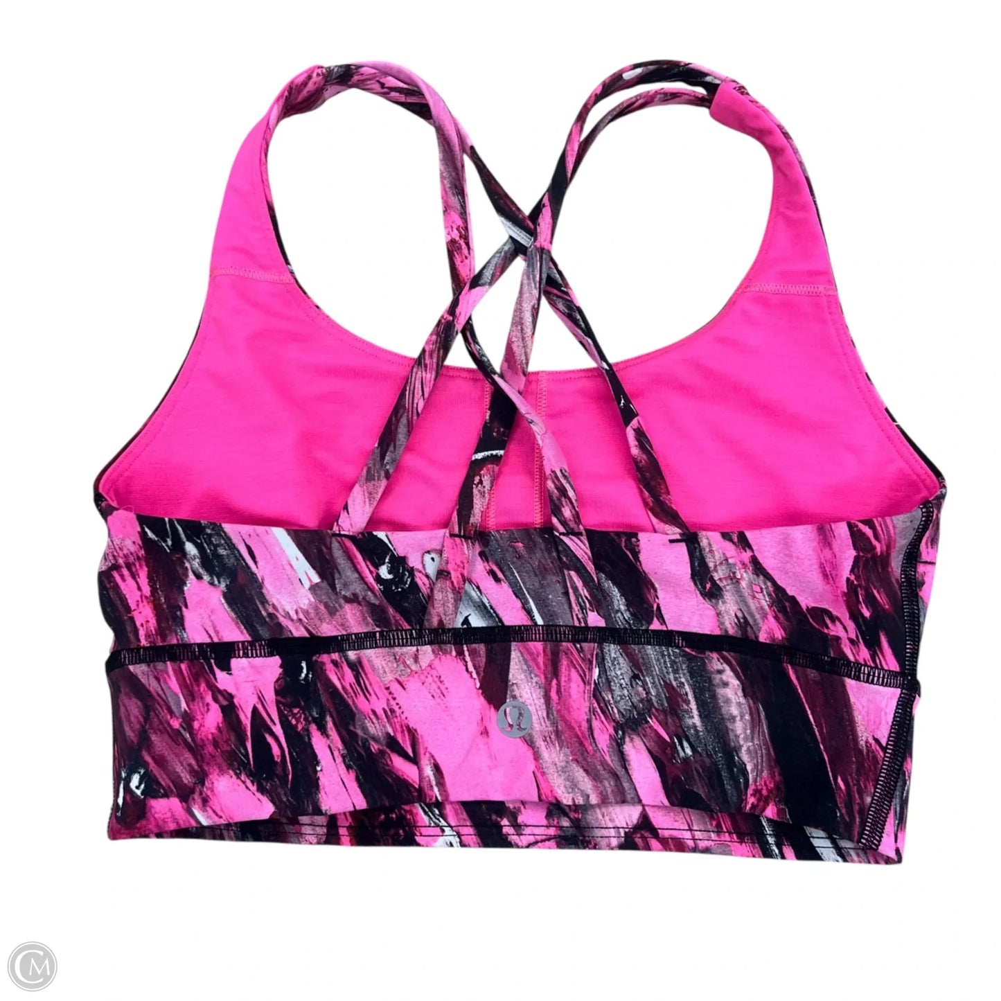 Athletic Bra By Lululemon In Black & Pink, Size: 4