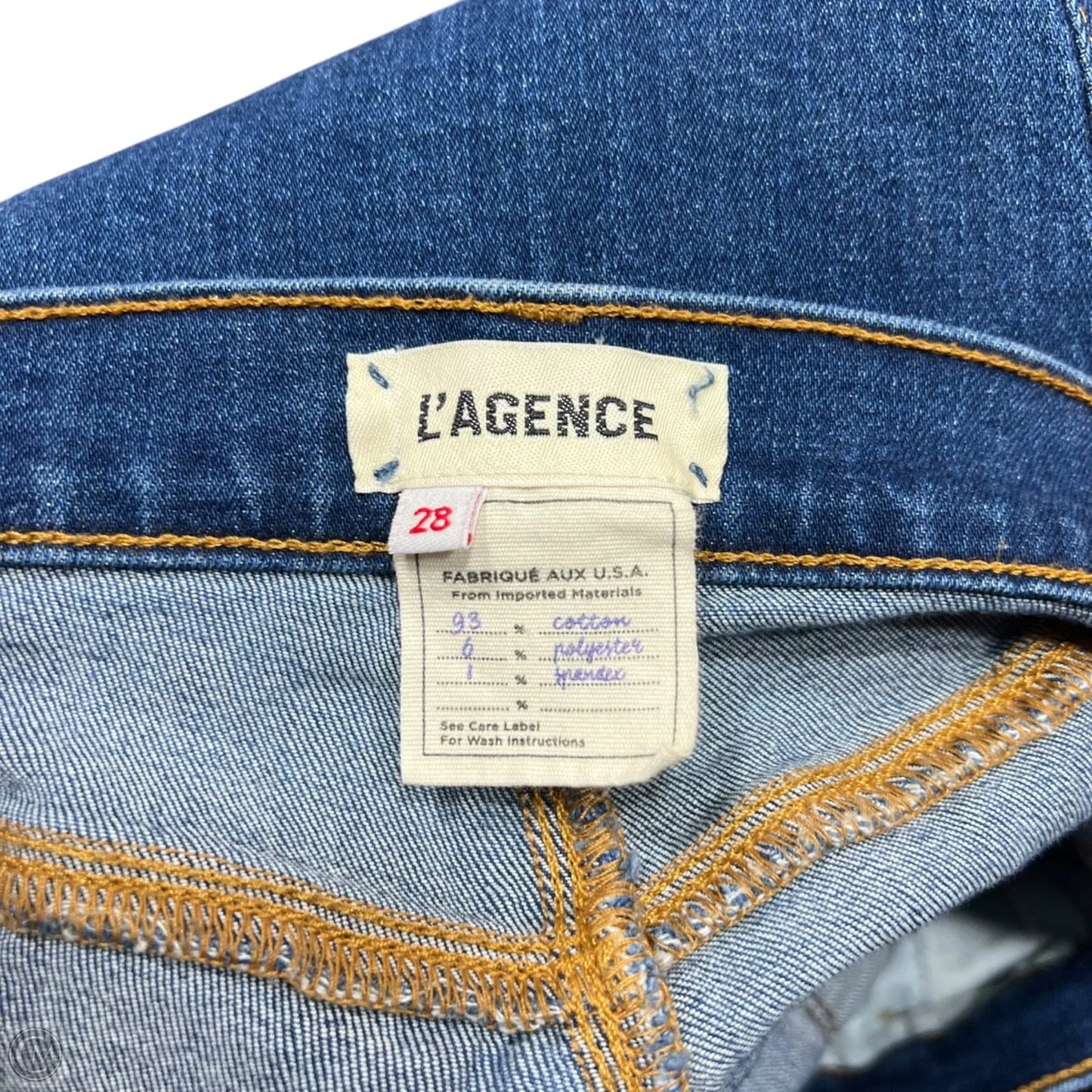 Jeans Skinny By L Agence In Blue Denim, Size: 6