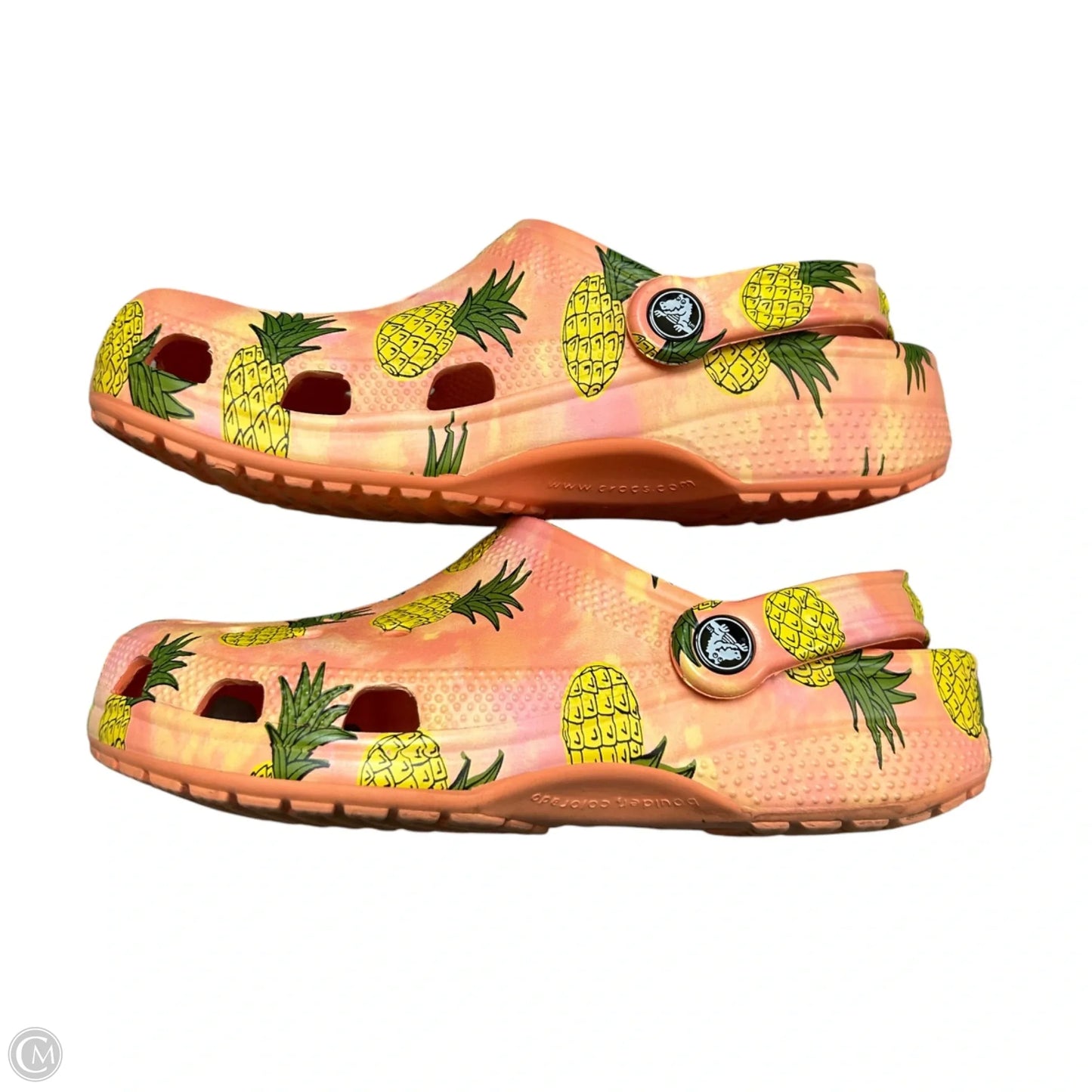 Shoes Flats By Crocs In Orange & Yellow, Size: 7
