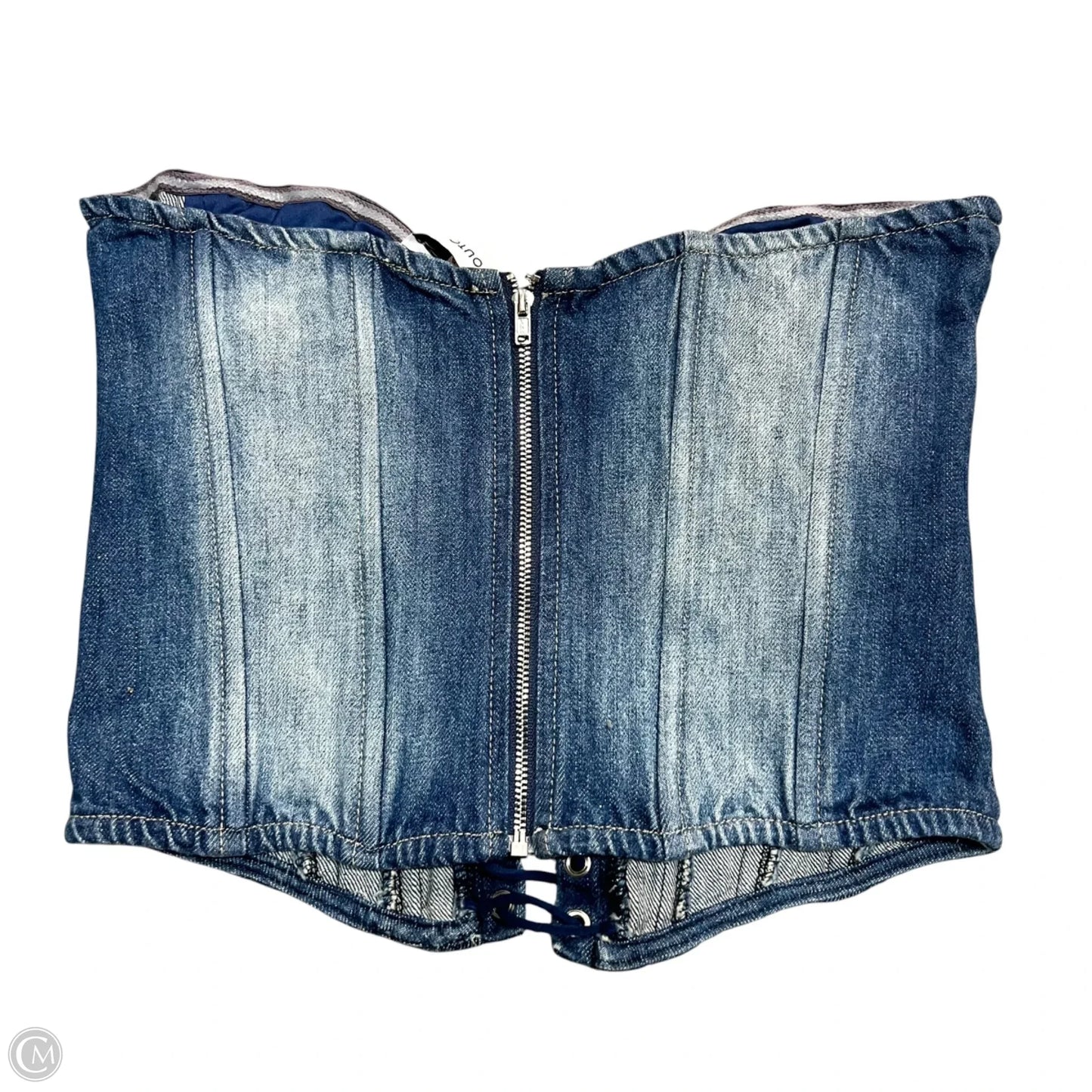 Top Sleeveless By Outcast In Blue Denim, Size: S