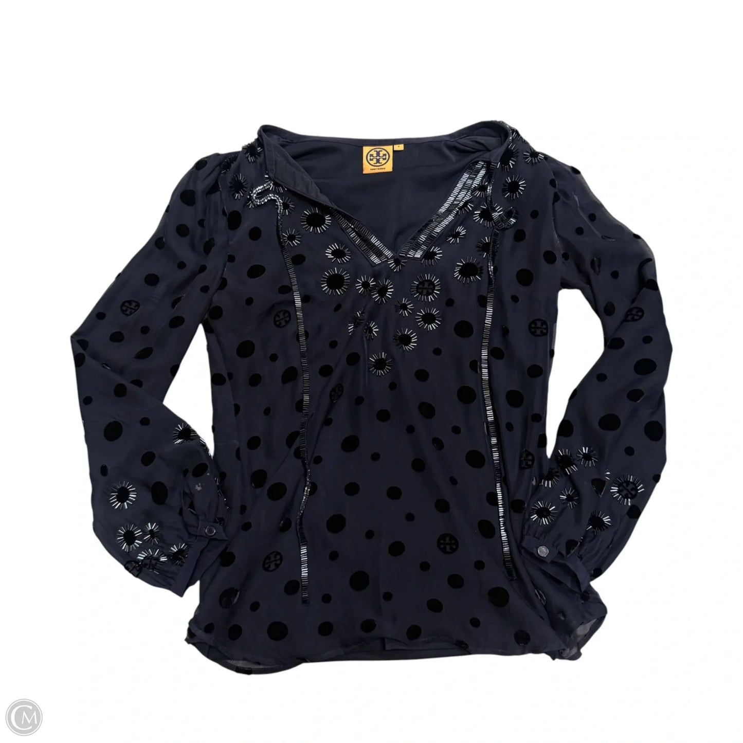 Top Long Sleeve Designer By Tory Burch In Navy, Size: 6