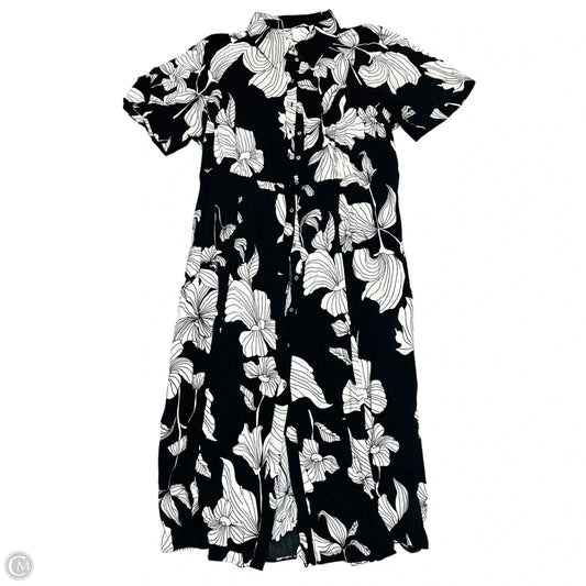 Dress Casual Midi By H&m In Black & Cream, Size: Xxl