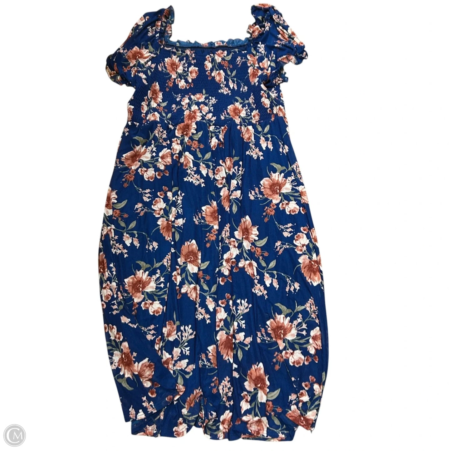 Dress Casual Short By Ember In Blue & Pink, Size: 2x