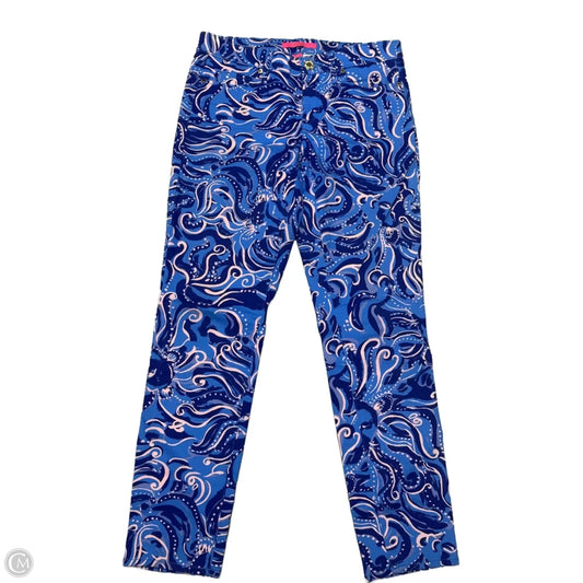 Pants Designer By Lilly Pulitzer In Blue & Pink, Size: 4