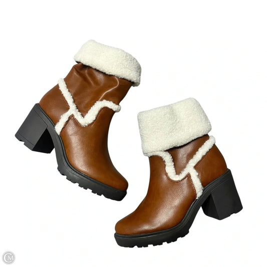Boots Ankle Heels By Jf In Brown, Size: 6.5