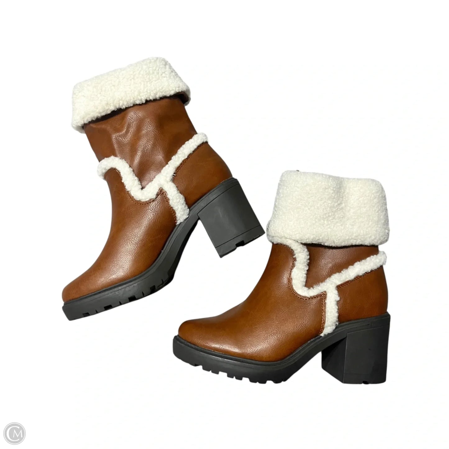 Boots Ankle Heels By Jf In Brown, Size: 6.5