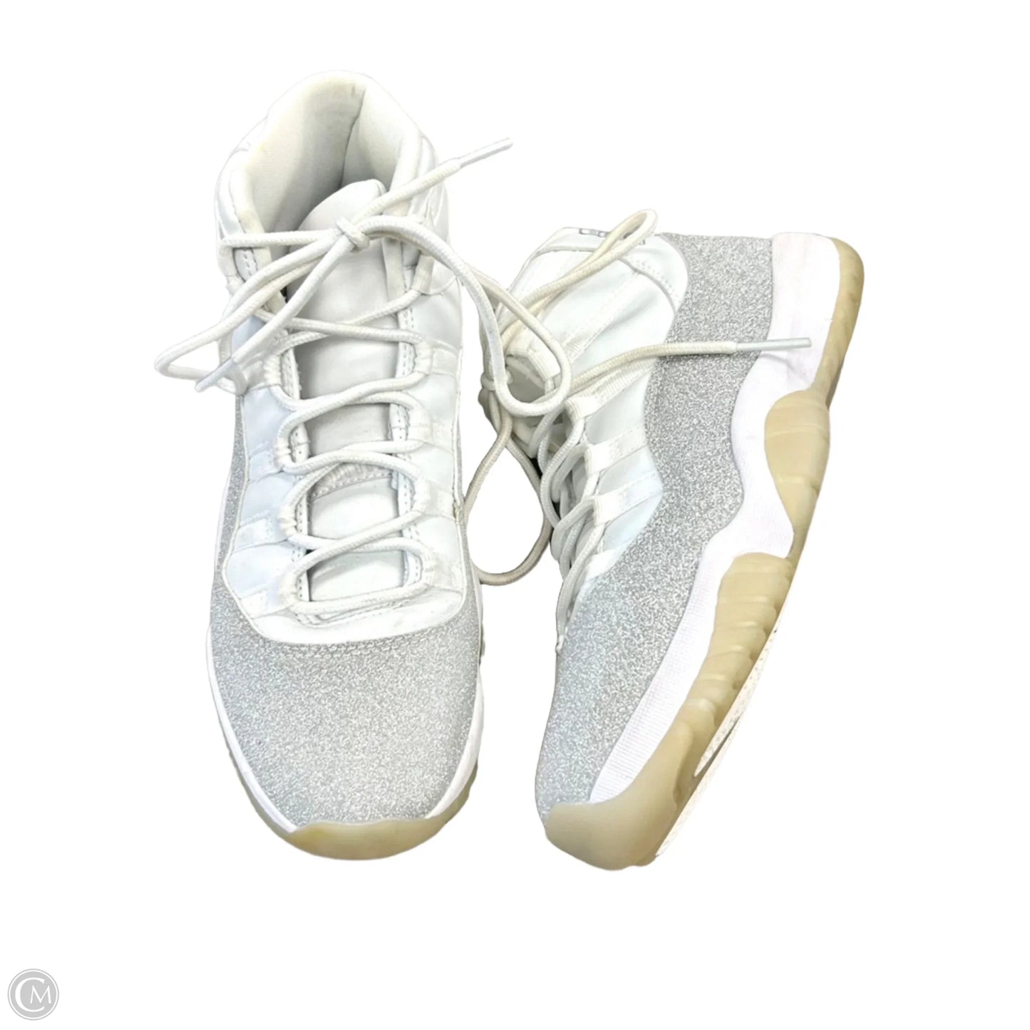 Shoes Sneakers By Nike In Silver & White, Size: 11