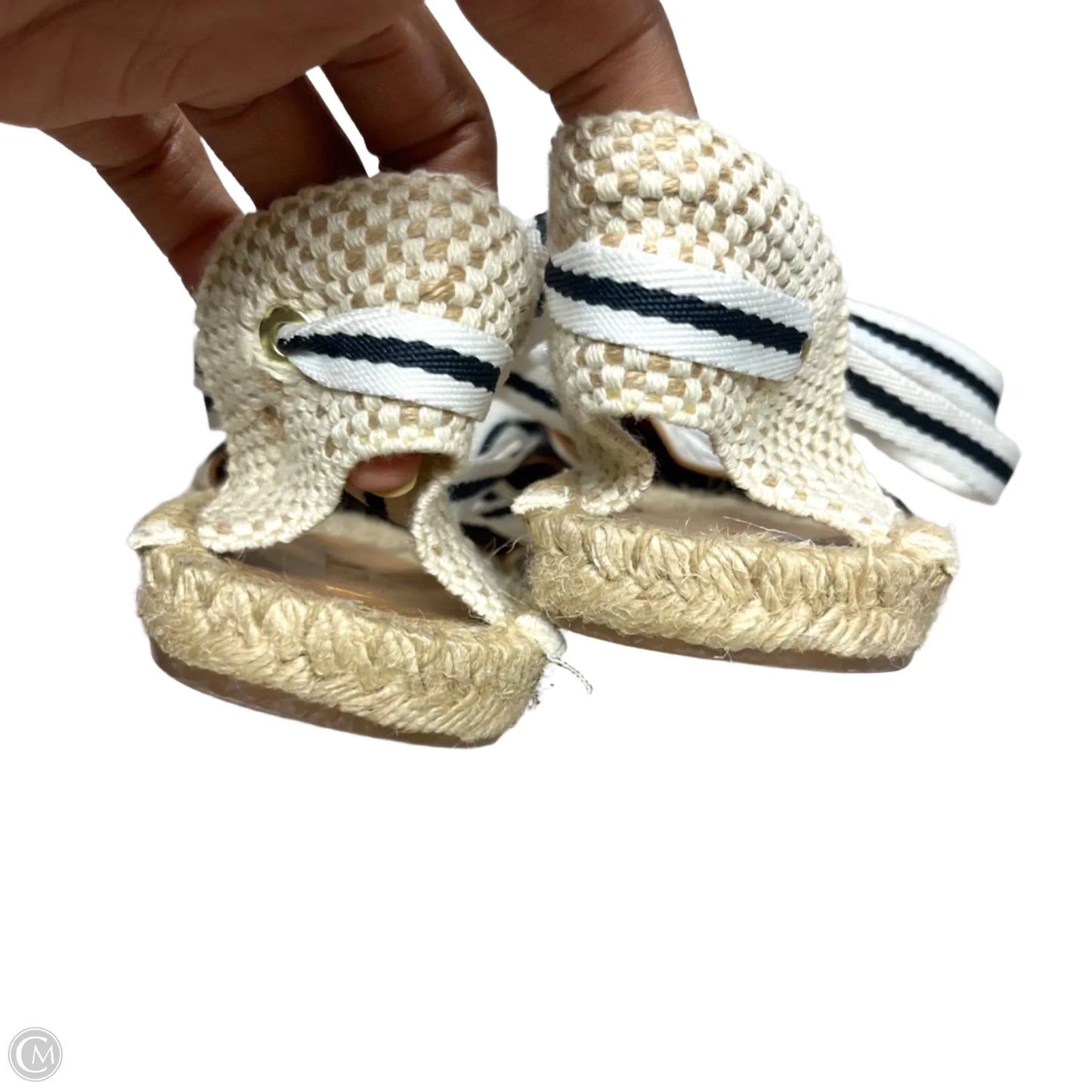 Sandals Flats By J. Crew In Blue & Cream, Size: 7.5