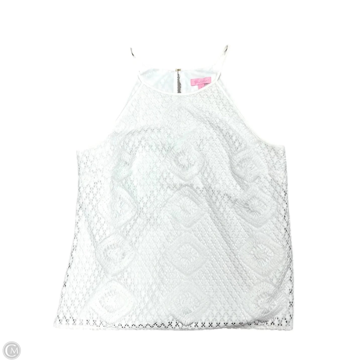 Top Sleeveless Designer By Lilly Pulitzer In White, Size: L