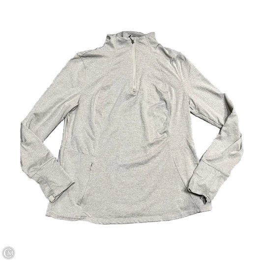 Athletic Top Long Sleeve Collar By Danskin In Tan, Size: L