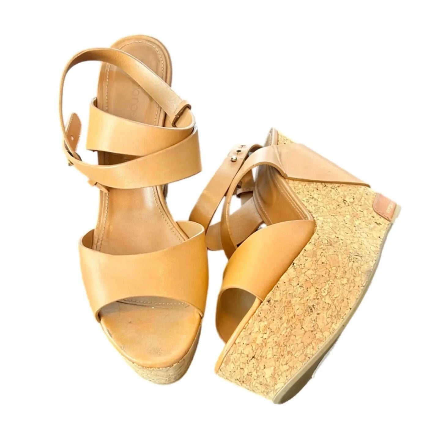 Sandals Designer By Sergio Rossi In Tan, Size: 9.5