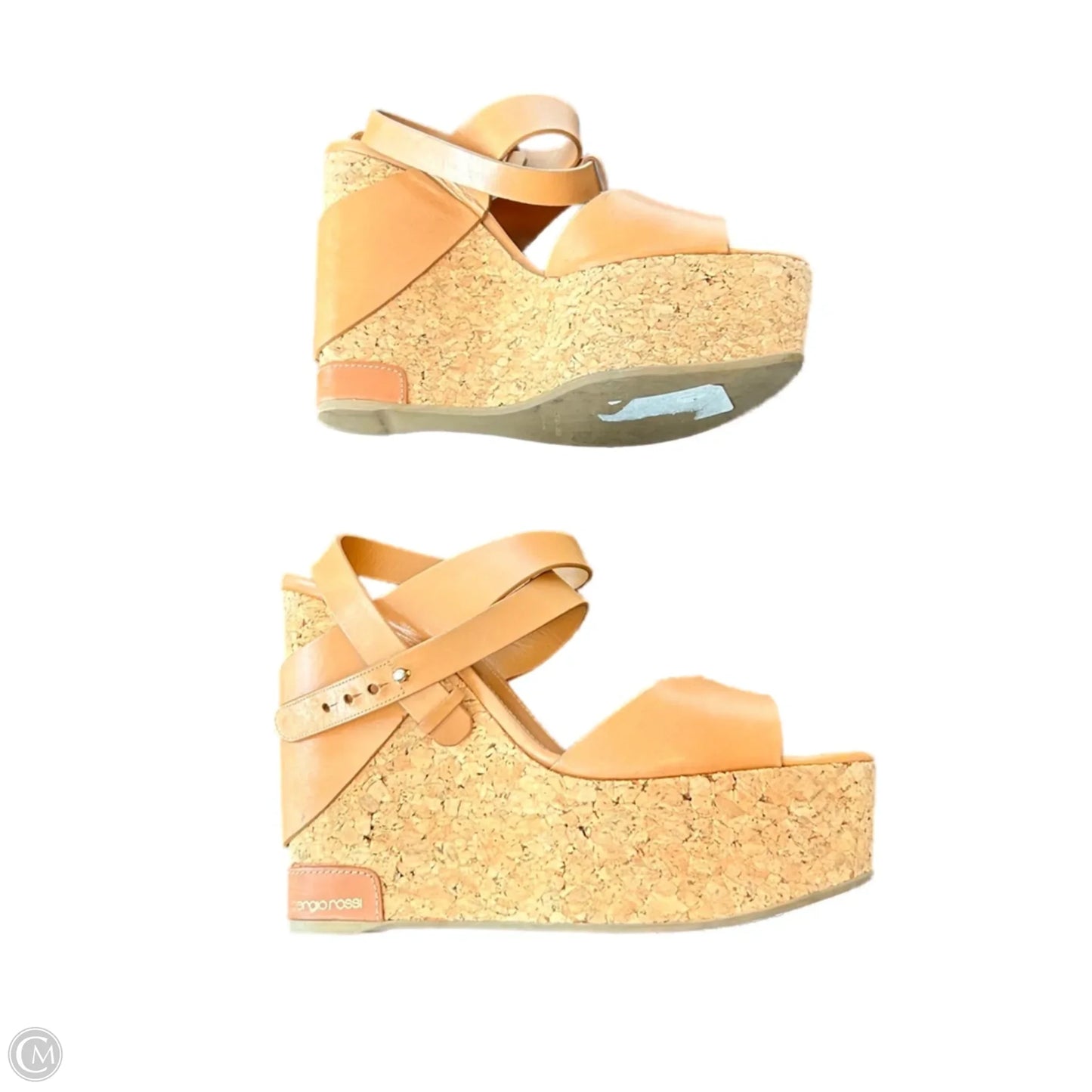 Sandals Designer By Sergio Rossi In Tan, Size: 9.5