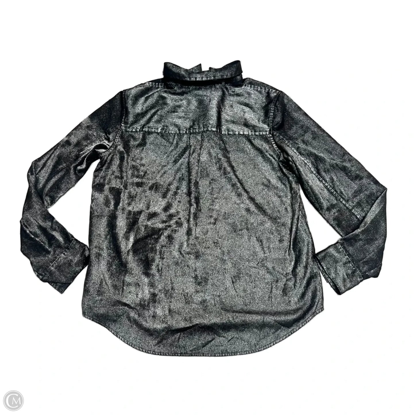 Top Long Sleeve By Dkny In Black & Silver, Size: M