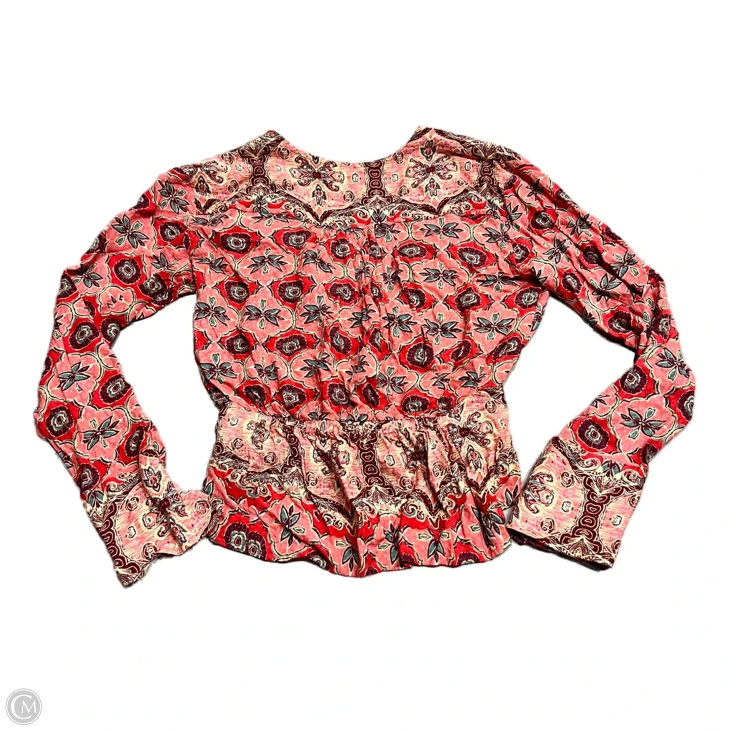 Top Long Sleeve By Free People In Orange & Red, Size: Xs