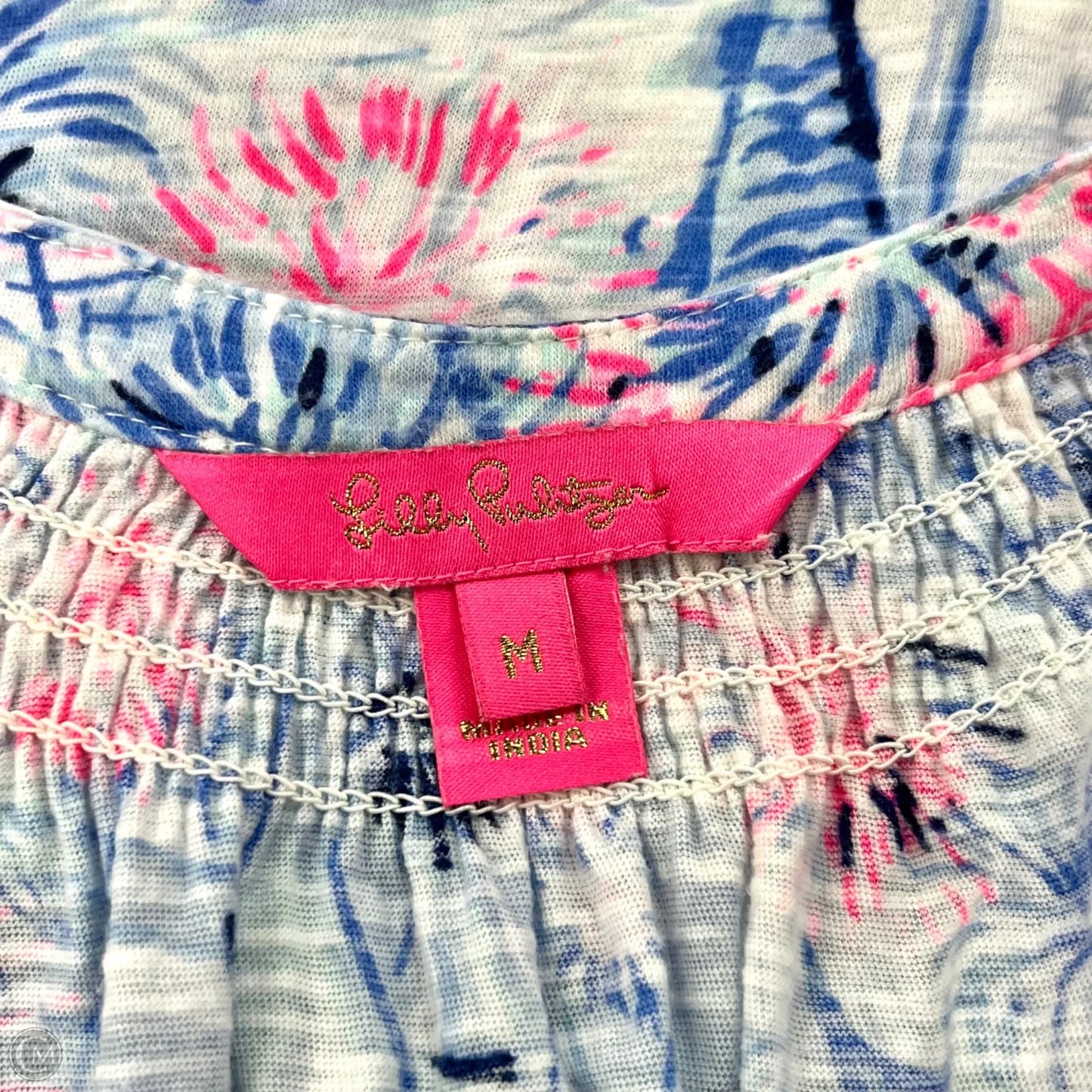 Top Sleeveless Designer By Lilly Pulitzer In Blue & Pink, Size: M