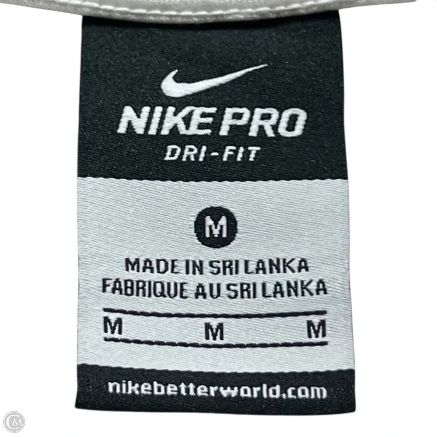 Athletic Top Long Sleeve Collar By Nike Apparel In White, Size: M