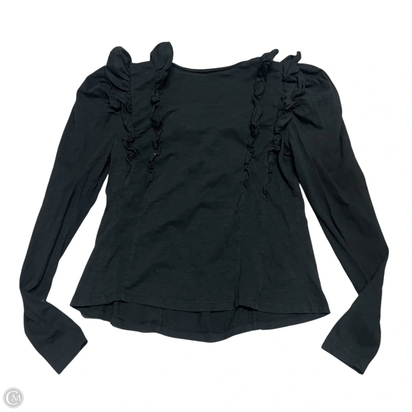Top Long Sleeve By Anthropologie In Black, Size: S