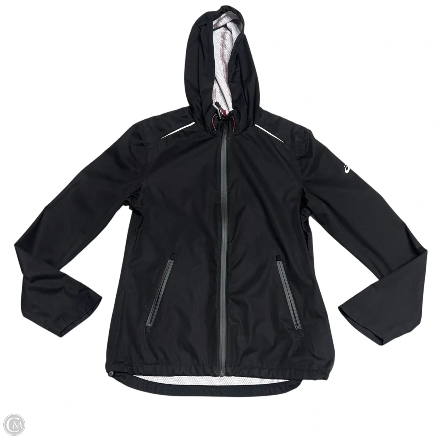 Athletic Top Long Sleeve Hoodie By Asics In Black, Size: S