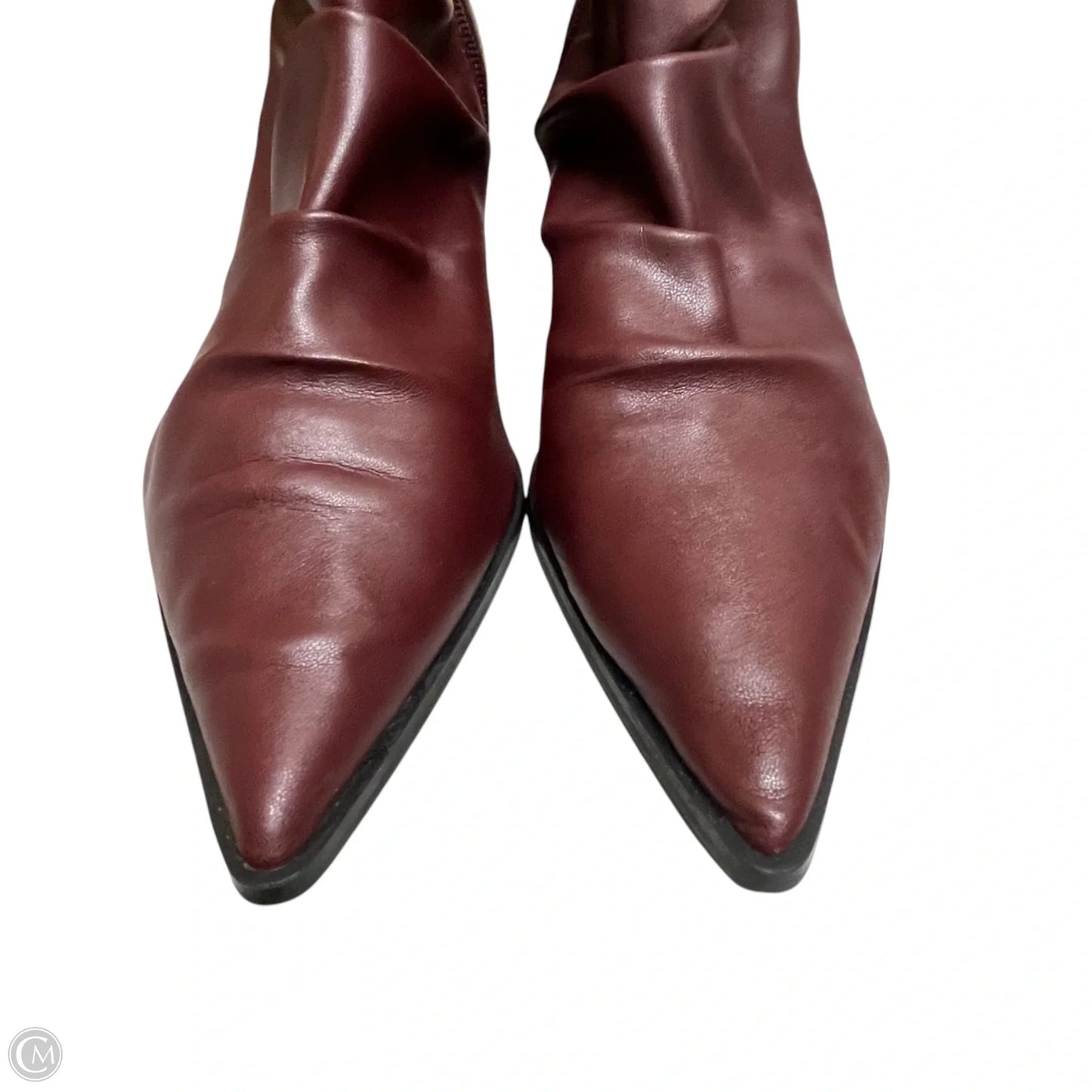 Boots Ankle Heels By Steve Madden In Maroon, Size: 8.5